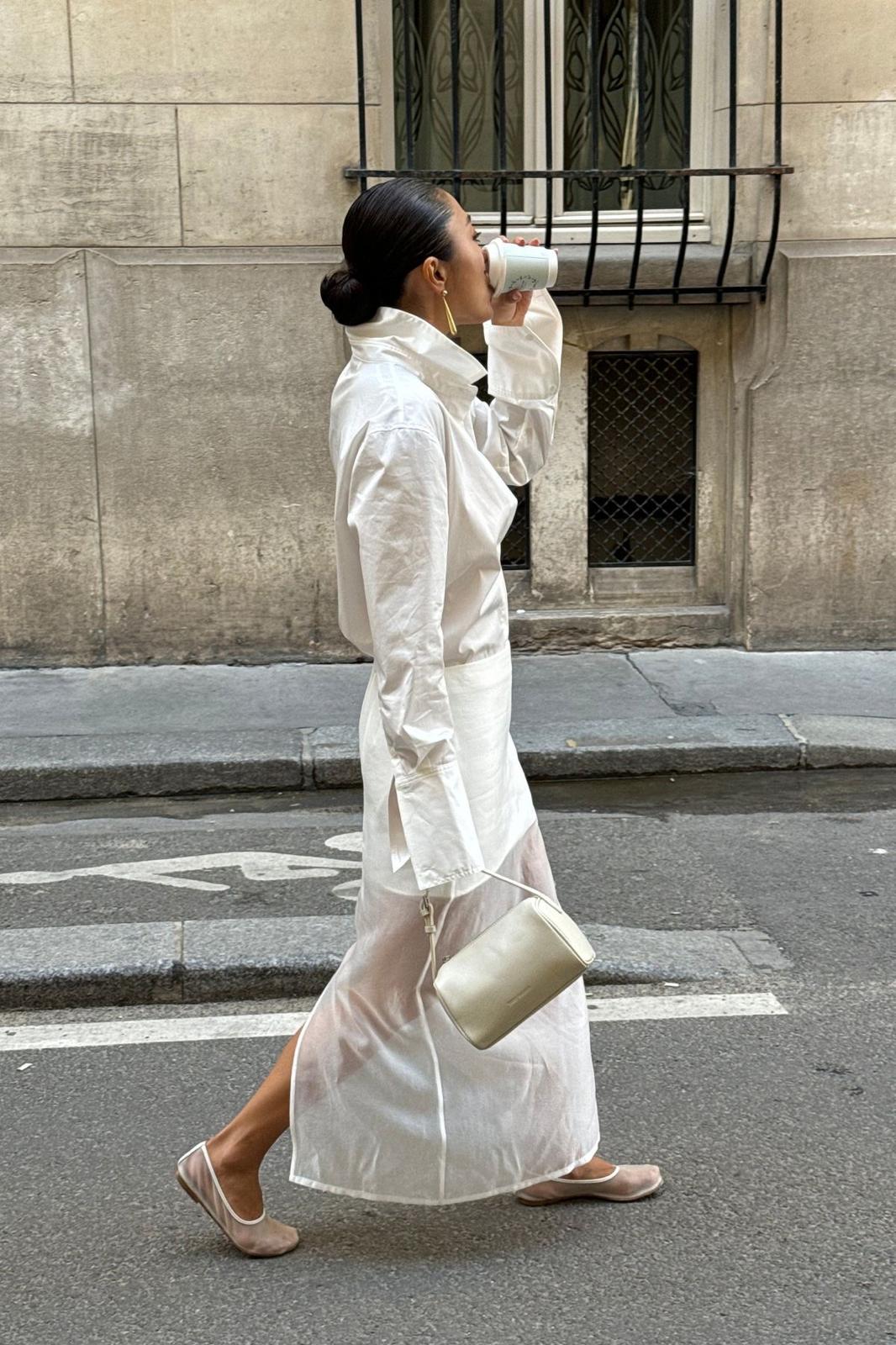 Elegant monochromatic white aesthetic featuring sheer and mesh fabrics for a modern, ethereal 2026 style