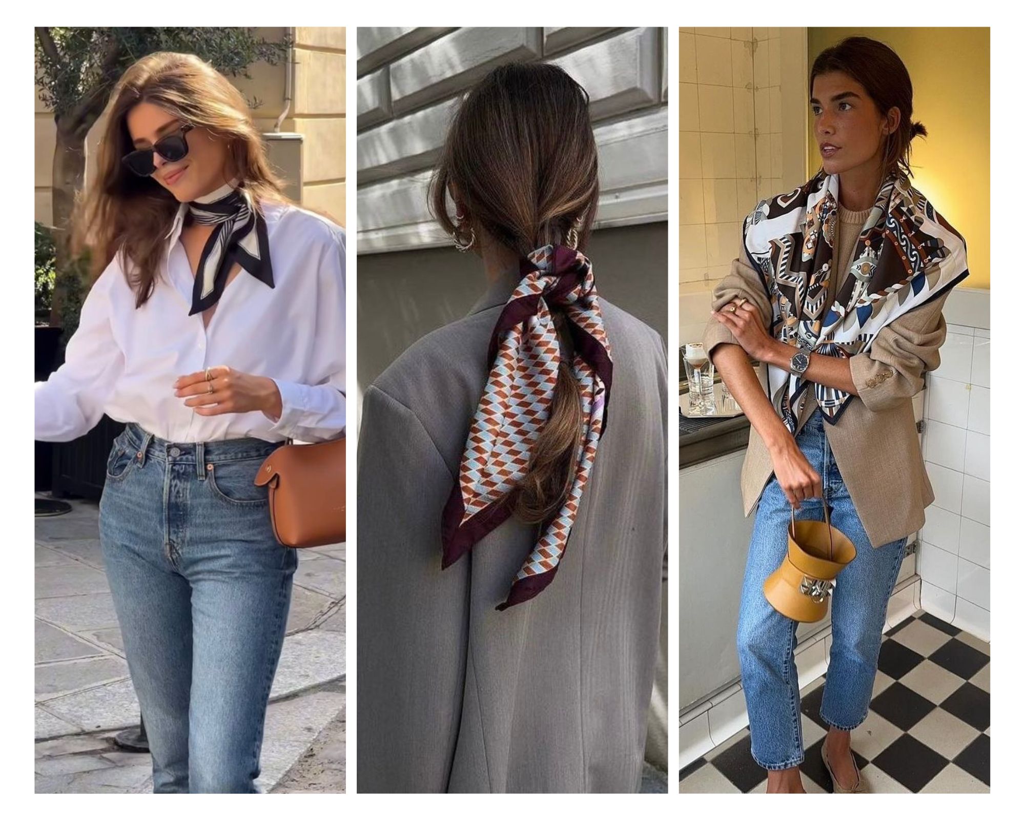Featuring creative ways to style as a hair wrap and neck knot to illustrate 'Aesthetic Agility' and 'Structural Freedom'